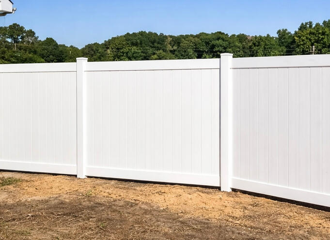 Vinyl Privacy Fencing.
