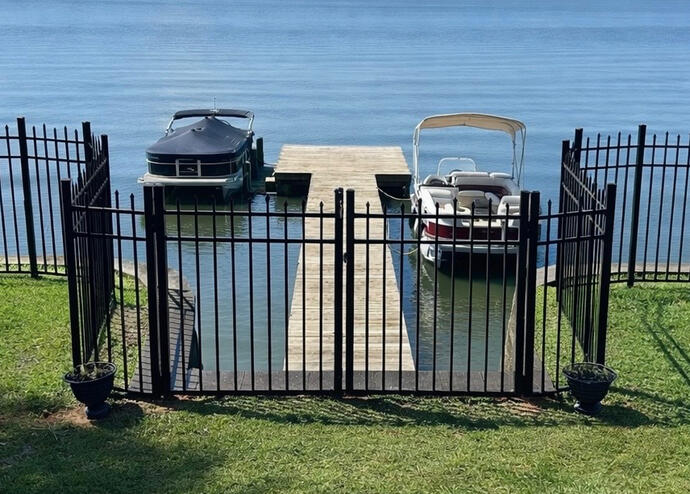 Ornamental Aluminum Fence with Walk Gate.